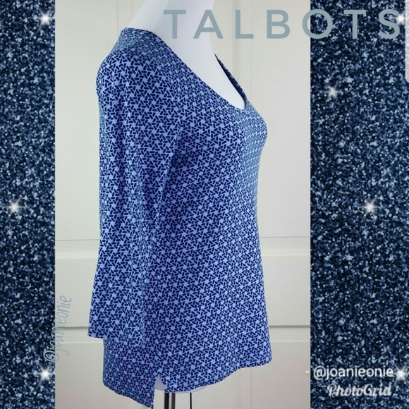 Talbots Tops - TALBOTS Weekend Tee Blue Pattern Womens Size M